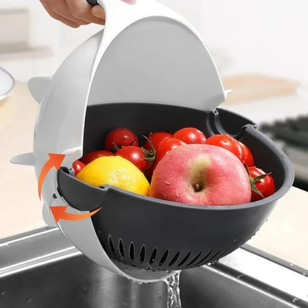 Magic Multifunctional Rotate Vegetable Cutter or Slicer with Drain Basket